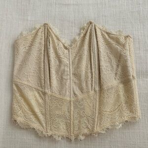Lace Bustier Corset Top - Cream